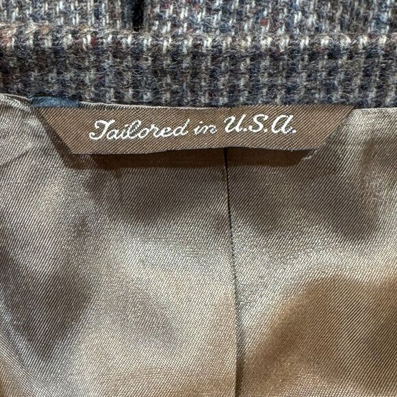 Tweed - Arnie 46R Wool Sport Coat Brown USA Made Single Vent Classic Blazer - Picture 9 of 16